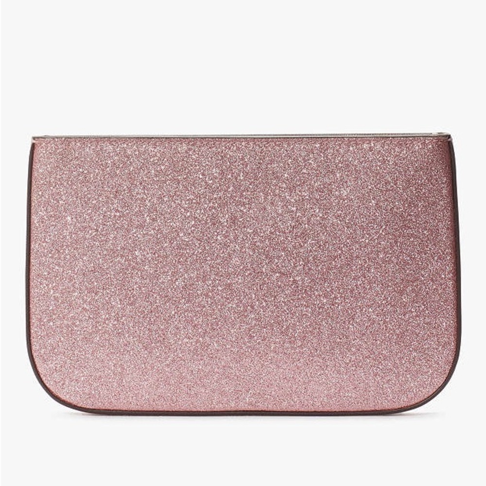 Kate Spade NWOT Glimmer Glitter Pochette in mitten pink and gold hardware - Picture 3 of 9